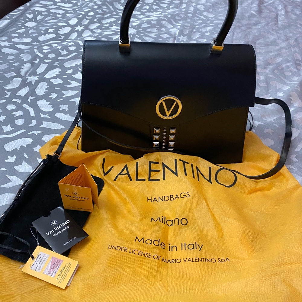 Mario Valentino Black Anais Soave Satchel